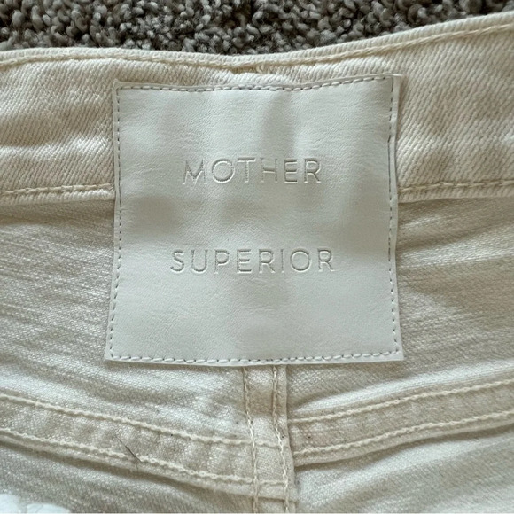 MOTHER Superior The Insider Ankle Fray Jean Act Natural Cream Off White Denim 25 - Picture 10 of 14